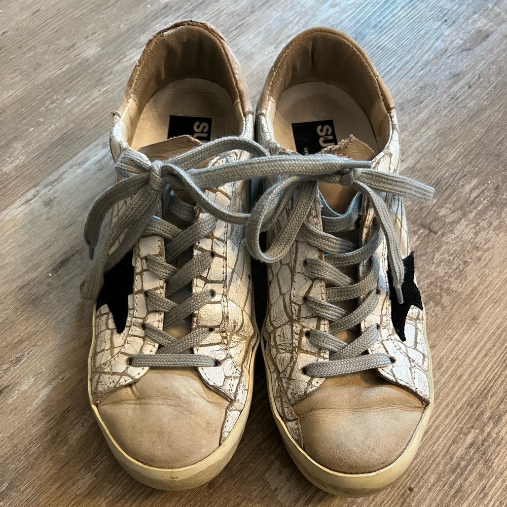 Golden Goose White Croc Superstar Sneakers (DISCONTINUED DESIGN!)
